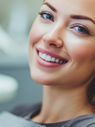 In a modern dental office, a patient is comfortably seated in a dental chair as they undergo a dental crown procedure to restore their smile.