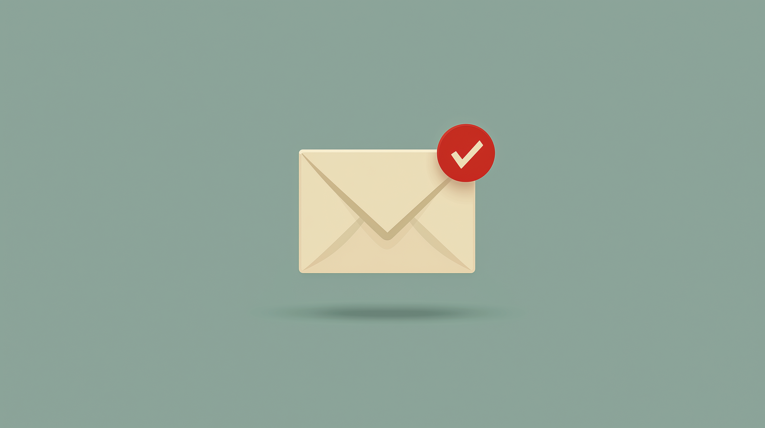 Envelope with check mark indicating confirmation